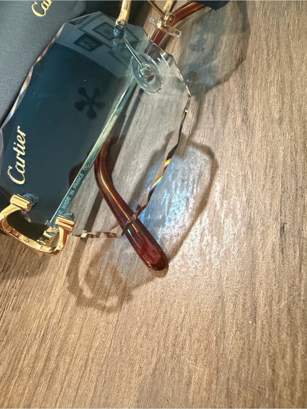 Cartier Rimless Blue Gradient Sunglasses - Picture 2 of 6